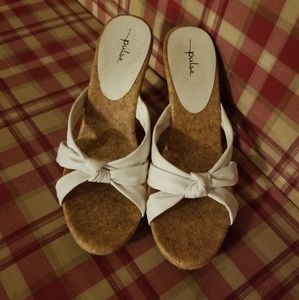 Pulse heels size 8 white cork